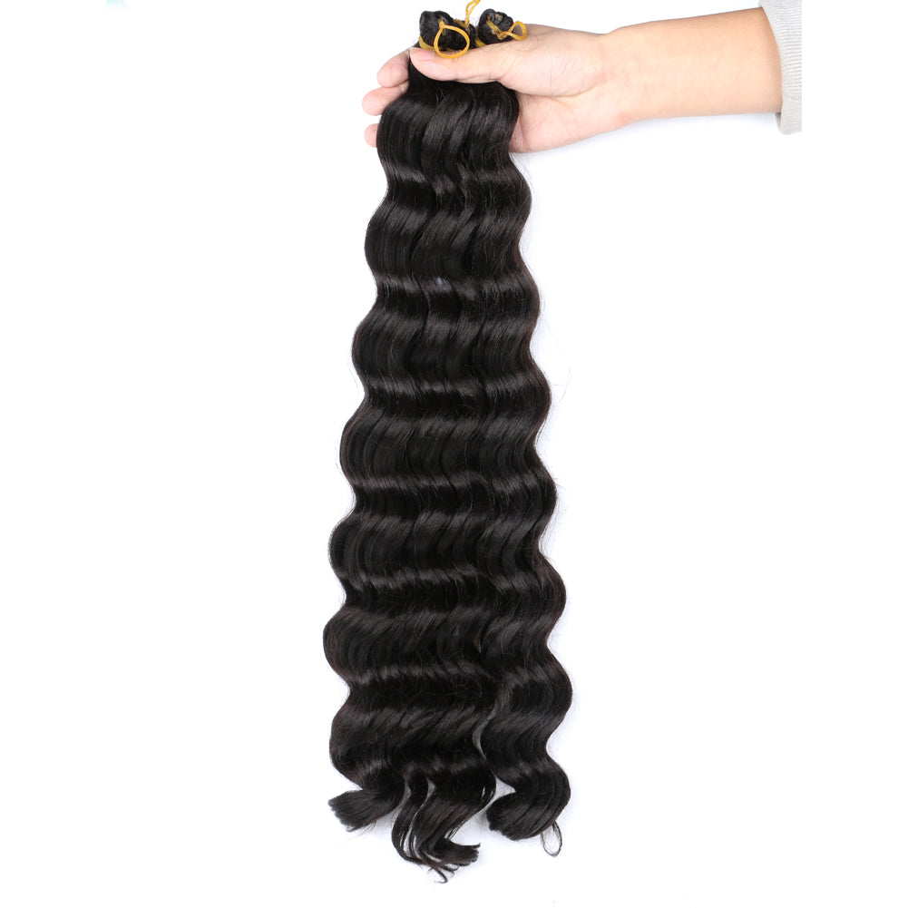 1B Deep weave Curly braiding hair in 22 inches 150 gram